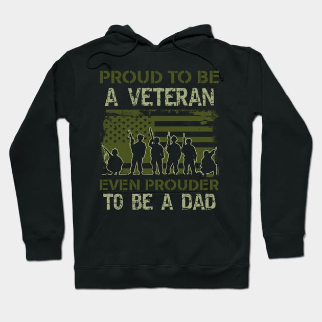 Proud To Be A Veteran Dad- patriotic- USA Hoodie by Crimson Leo Designs